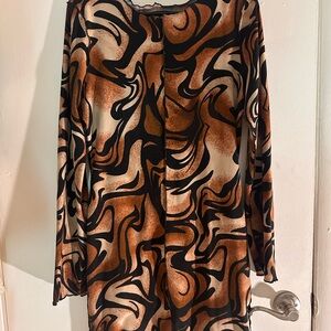 Abstract Pattern Long Sleeve Dress